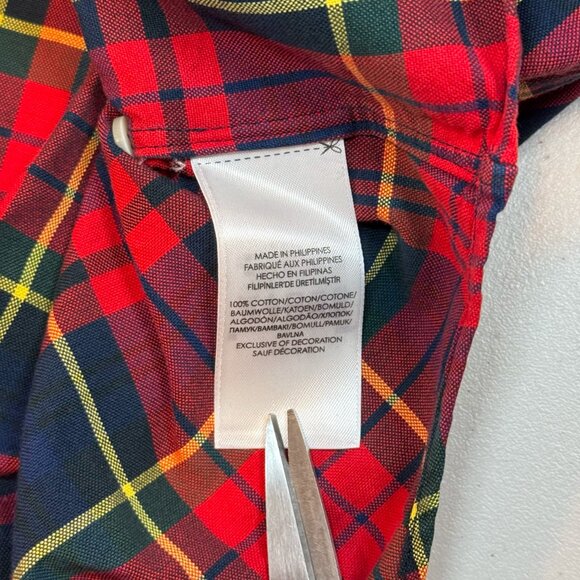 Polo Ralph Lauren Red Scotch Plaid Pony Logo Long Sleeve Button Down Shirt Men L - Picture 6 of 11